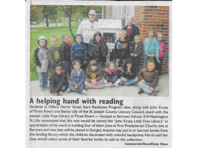 Students with "Little Free Library"